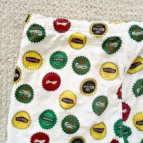 Mens Beer Cap Swim Trunks Board Shorts Sz 38 Corona Heineken Spring Break Party - Picture 6 of 11